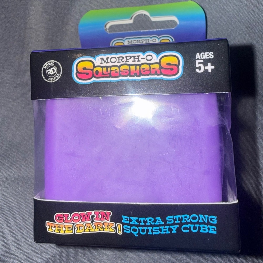 Morph-O Squashers Extra Strong Squishy Cube Purple Glow in the Dark Fidget Toy